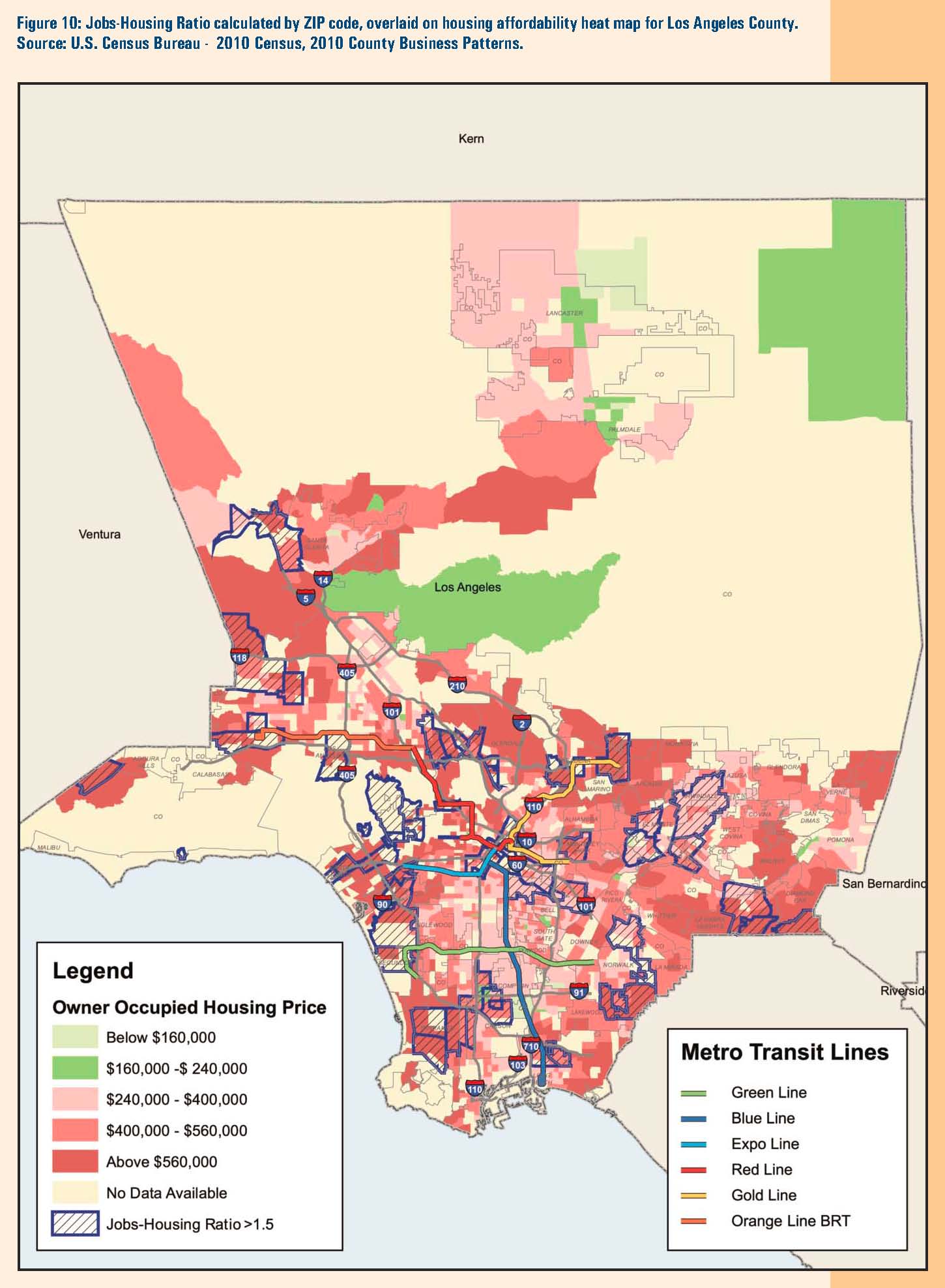 Job-Housing Ratio Overlaid on Housing Affordability Heat Map
